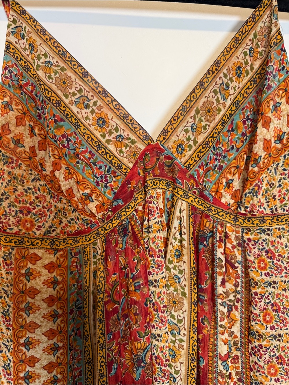 VINTAGE 1990s Oscar de la Renta Boho Empire Waist Babydoll Dress - large - Picture 4 of 9
